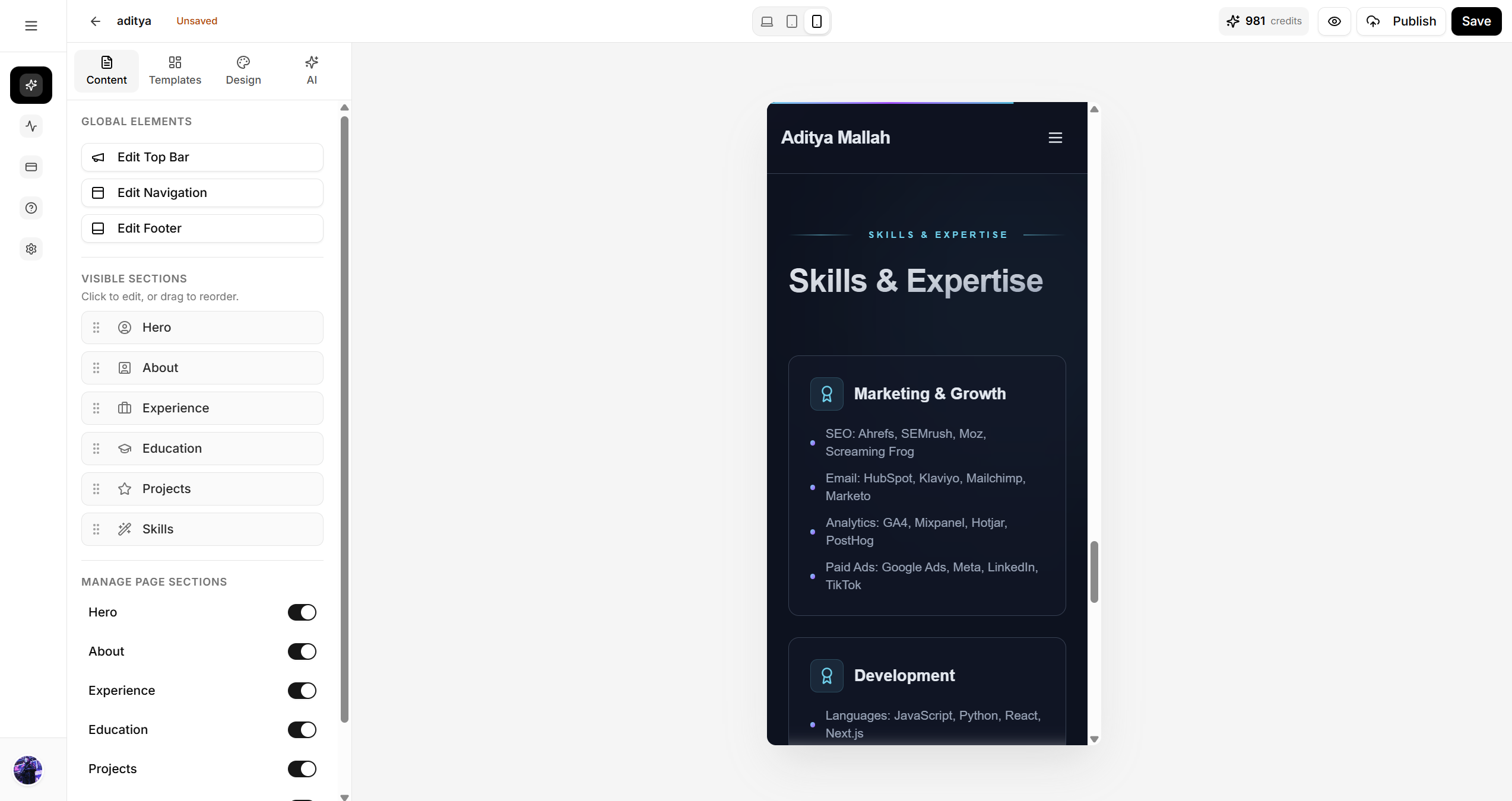 Smart Builder preview